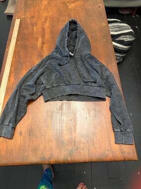 Be You Women's Acid Wash Cropped Pullover Hoodie